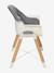 Chaise haute évolutive 2 hauteurs  High & Low bleu+gris/bois 15 - vertbaudet enfant 