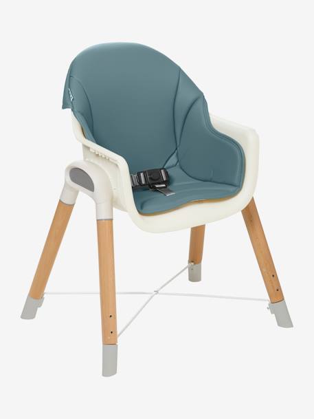 Chaise haute évolutive 2 hauteurs  High & Low bleu+gris/bois 2 - vertbaudet enfant 