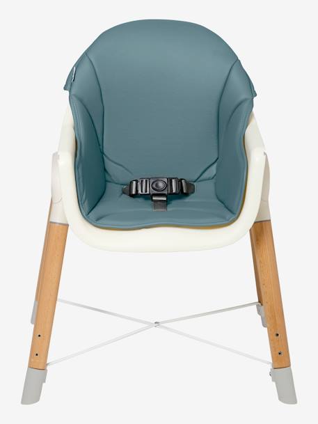 Chaise haute évolutive 2 hauteurs  High & Low bleu+gris/bois 3 - vertbaudet enfant 