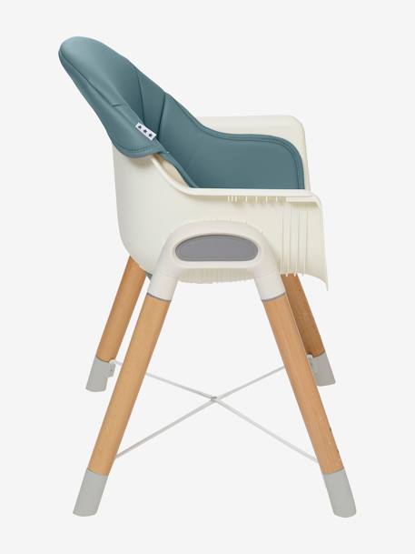 Chaise haute évolutive 2 hauteurs  High & Low bleu+gris/bois 4 - vertbaudet enfant 