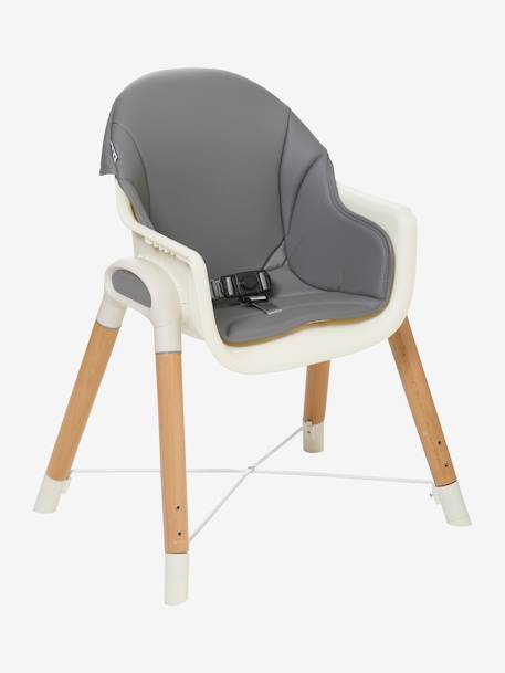 Chaise haute évolutive 2 hauteurs  High & Low bleu+gris/bois 13 - vertbaudet enfant 