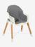 Chaise haute évolutive 2 hauteurs  High & Low bleu+gris/bois 13 - vertbaudet enfant 