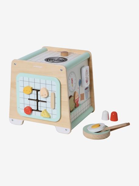 Cube d'activités cuisine en bois FSC® beige 3 - vertbaudet enfant 