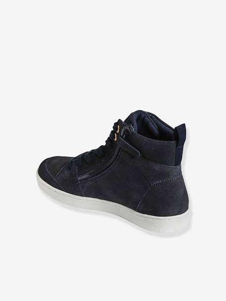 Baskets mid cuir fille lacées et zippées bleu marine 3 - vertbaudet enfant 