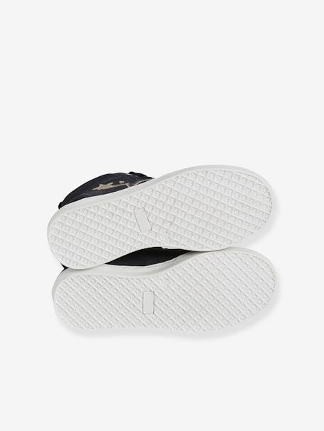 Baskets mid cuir fille lacées et zippées bleu marine+gris 5 - vertbaudet enfant 