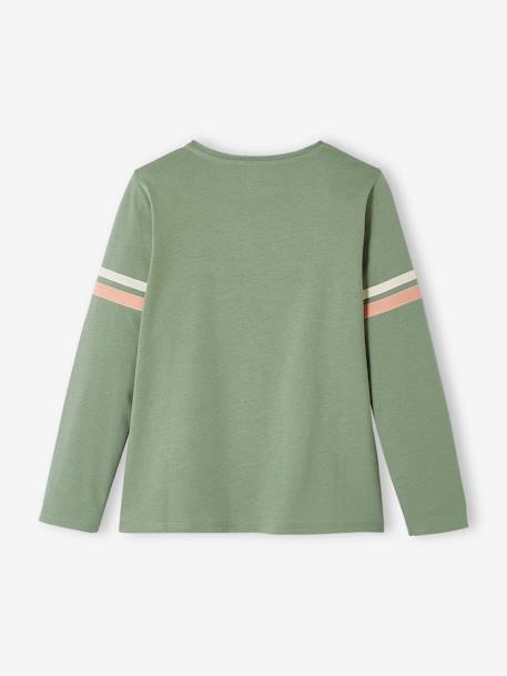 T-shirt à fleurs détails flocage velours fille vert 3 - vertbaudet enfant 