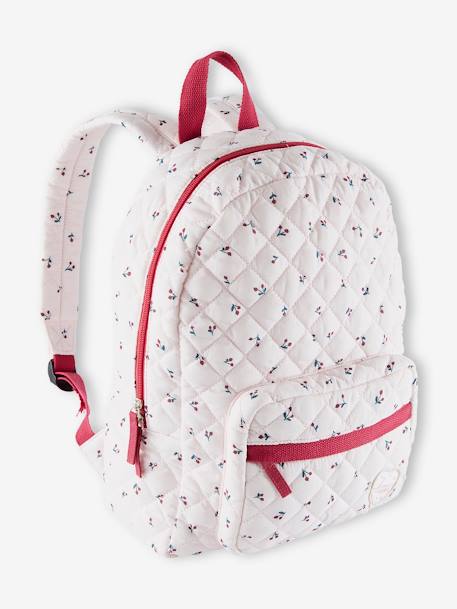 Sac à dos matelassé motifs cerises fille rose imprimé 1 - vertbaudet enfant 