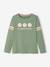 T-shirt à fleurs détails flocage velours fille vert 2 - vertbaudet enfant 