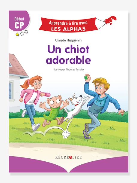 Apprendre à lire avec les Alphas - Un chien adorable RÉCRÉALIRE violet 1 - vertbaudet enfant 
