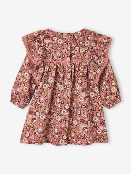 Robe fleurie bébé à smocks bois de rose imprimé 2 - vertbaudet enfant 