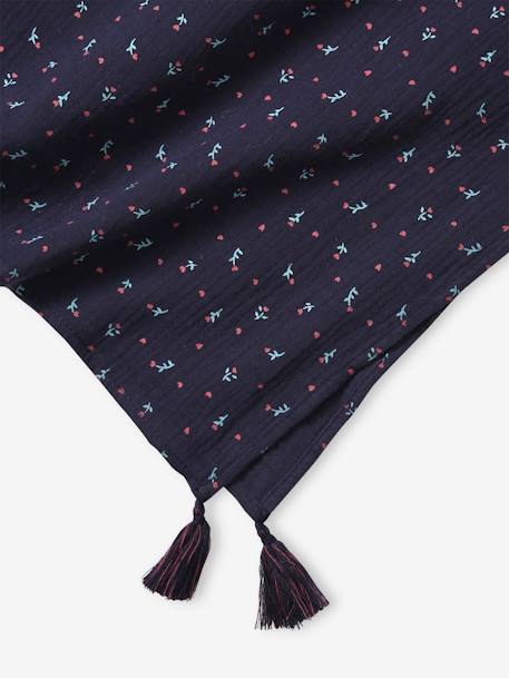 Foulard imprimé fleuri fille dark bleu indigo imprimé 2 - vertbaudet enfant 