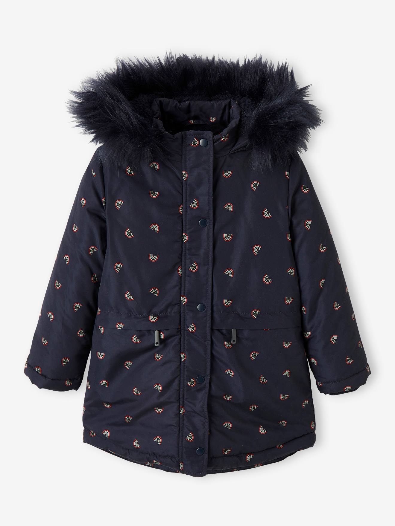 Blouson Parka Chicco Pour Fille – Veste Bleue Avec Nœuds Et Volants, Zip Frontal, Capuche – Lavable En Machine, Tissu Recyclé