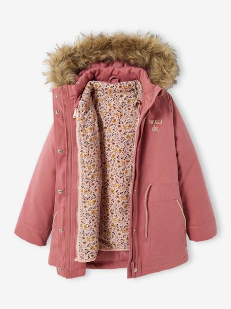 Parka fille 3 en 1 hiver à capuche kaki+PURPLE DARK+Vert+vert de gris 22 - vertbaudet enfant 