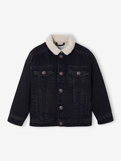 Garçon-Manteau, veste-Veste en jean chaude doublée sherpa garçon