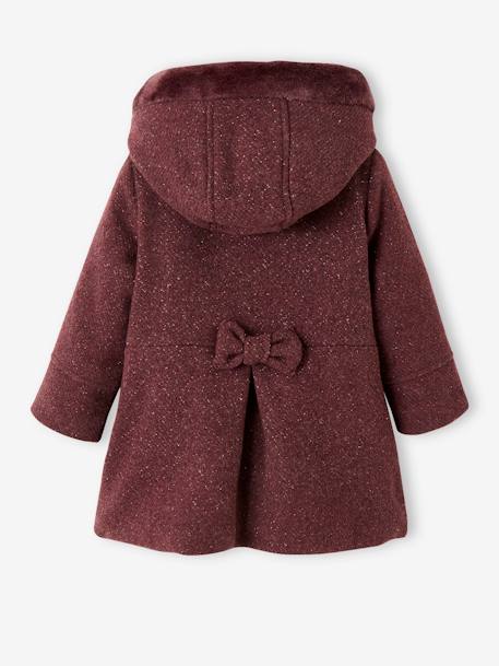 Manteau fille en drap de laine Marine grisé+VIOLINE 12 - vertbaudet enfant 