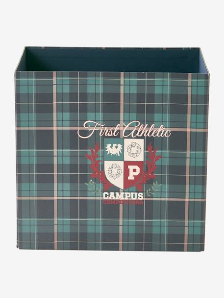 Corbeille en carton pliable Ecusson vert / bleu 4 - vertbaudet enfant 