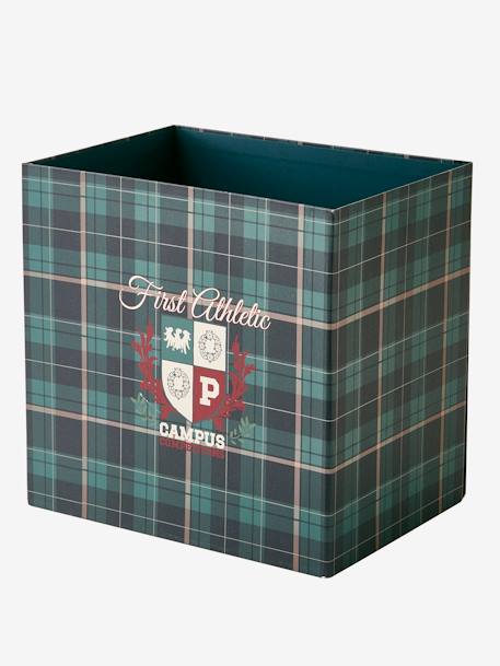 Corbeille en carton pliable Ecusson vert / bleu 3 - vertbaudet enfant 