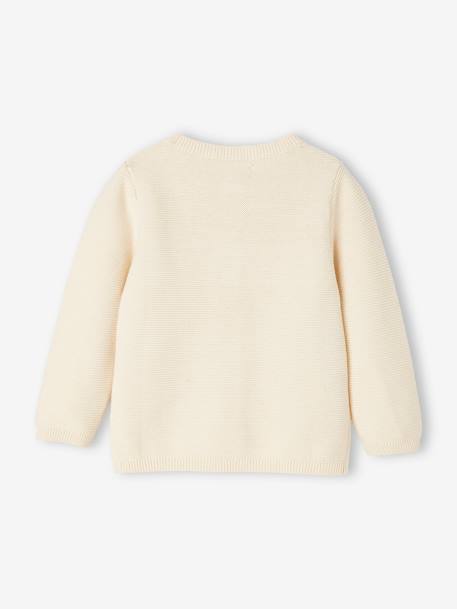 Cardigan broderie dorée coeur bébé beige+ivoire+vieux rose 6 - vertbaudet enfant 