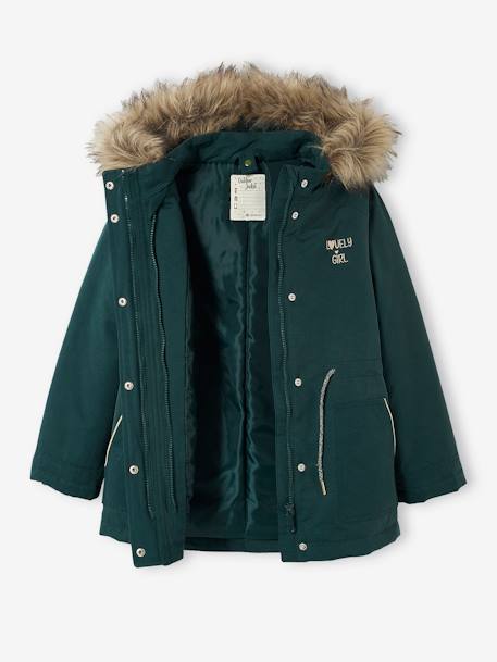Parka fille 3 en 1 hiver à capuche kaki+PURPLE DARK+Vert+vert de gris 40 - vertbaudet enfant 
