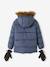Doudoune à capuche doublée polaire avec gants ou moufles garçon BLEU+MORDORE 3 - vertbaudet enfant 