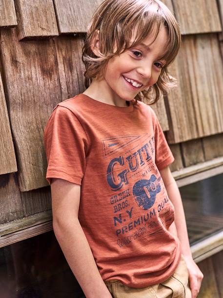 Tee-shirt garçon motif guitare manches courtes NOISETTE 1 - vertbaudet enfant 