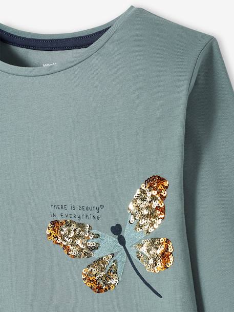 Tee-shirt fantaisie fille écru+olive+vert sauge 11 - vertbaudet enfant 