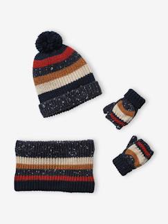Garçon-Accessoires-Bonnet, écharpe, gants-Ensemble garçon bonnet + snood + mitaines