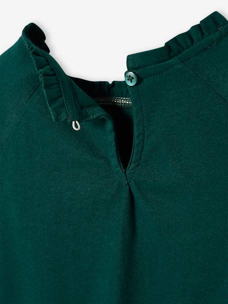 Tee-shirt blouse fille détail broderie anglaise manches longues bleu pâle+écru+marine+mauve+vert foncé 20 - vertbaudet enfant 