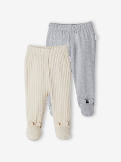 Lot de 2 pantalons bébé avec pieds  - vertbaudet enfant