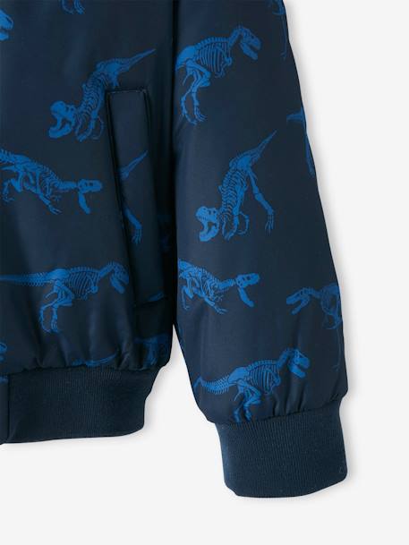 Blouson à capuche motifs dinosaures doublé polaire garçon dark bleu indigo imprimé 4 - vertbaudet enfant 