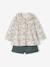 Ensemble 3 pièces bébé fille tee-shirt, short velours et bandeau vert foncé 2 - vertbaudet enfant 