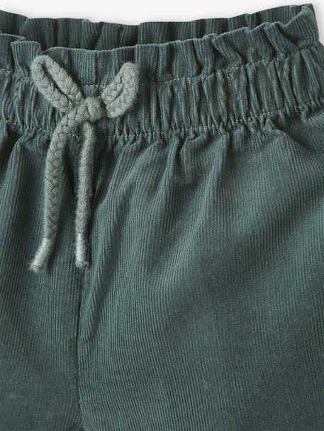Ensemble 3 pièces bébé fille tee-shirt, short velours et bandeau vert foncé 8 - vertbaudet enfant 