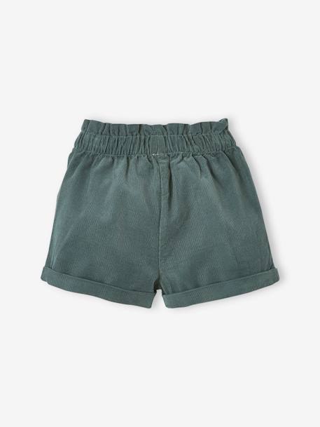 Ensemble 3 pièces bébé fille tee-shirt, short velours et bandeau vert foncé 6 - vertbaudet enfant 