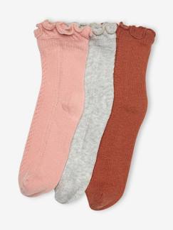 Fille-Sous-vêtement-Chaussettes-Lot de 3 paires de chaussettes fille en maille ajourée