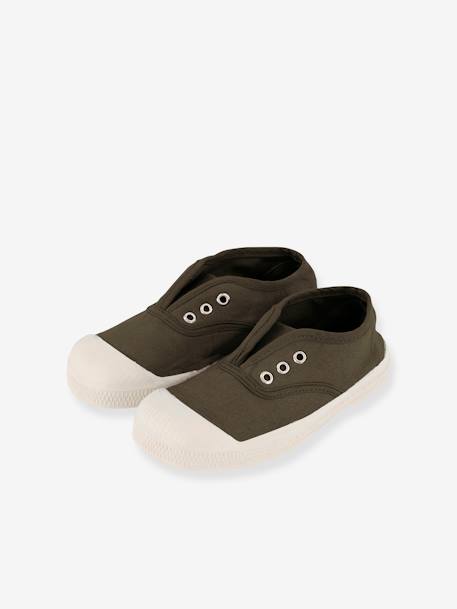 Tennis coton enfant Elly beige+blanc+bleu jean+kaki+marine 13 - vertbaudet enfant 