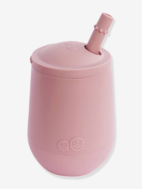 Gobelet d'apprentissage avec paille Mini Cup en silicone Rose blush+Vert sauge 1 - vertbaudet enfant 