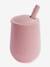 Gobelet d'apprentissage avec paille Mini Cup en silicone Rose blush+Vert sauge 1 - vertbaudet enfant 