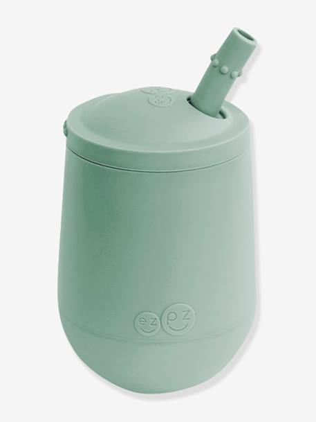 Gobelet d'apprentissage avec paille Mini Cup en silicone Rose blush+Vert sauge 5 - vertbaudet enfant 