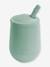 Gobelet d'apprentissage avec paille Mini Cup en silicone Rose blush+Vert sauge 5 - vertbaudet enfant 