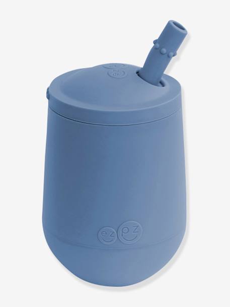 Gobelet d’apprentissage avec paille EZPZ Mini Cup en silicone Bleu indigo+Rose blush+Vert sauge 1 - vertbaudet enfant 