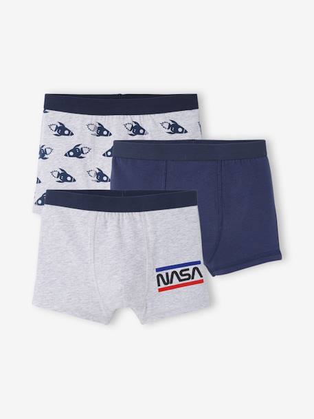 Lot de 3 boxers NASA® Bleu marine, gris chiné 1 - vertbaudet enfant 