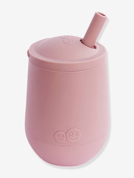 Gobelet d'apprentissage avec paille Mini Cup en silicone Rose blush+Vert sauge 3 - vertbaudet enfant 