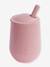 Gobelet d'apprentissage avec paille Mini Cup en silicone Rose blush+Vert sauge 3 - vertbaudet enfant 