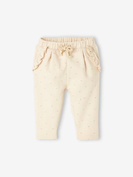 Pantalon molleton bébé fille chaudron imprimé+écru+lilas clair 4 - vertbaudet enfant 