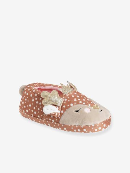 VERTBAUDET Chausson Biche Fille Rose Pâle 24/25 - Chaussons Doux Avec Oreilles