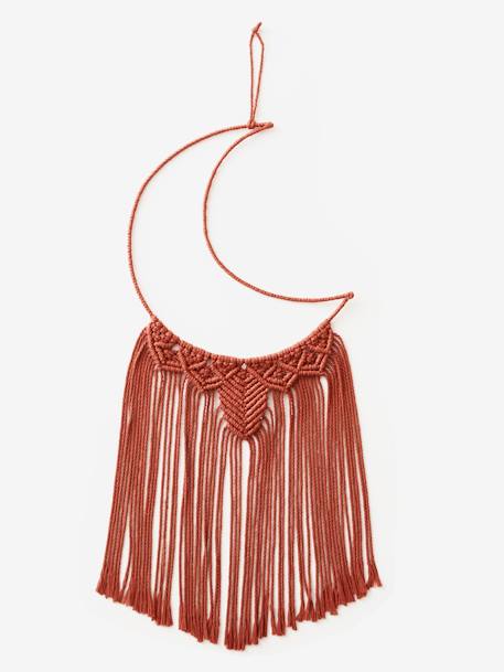 Attrape-rêves XL lune en macramé terracotta 3 - vertbaudet enfant 