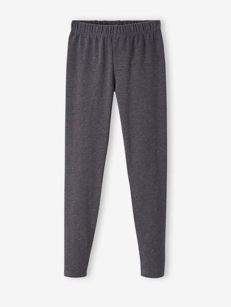 Lot de 2 leggings fille Basics anthracite+écru+gris chiné+noir+lot gris anthracite + bleu mar 23 - vertbaudet enfant 