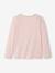 T-shirt Basics message irisé fille manches longues rose poudré 3 - vertbaudet enfant 