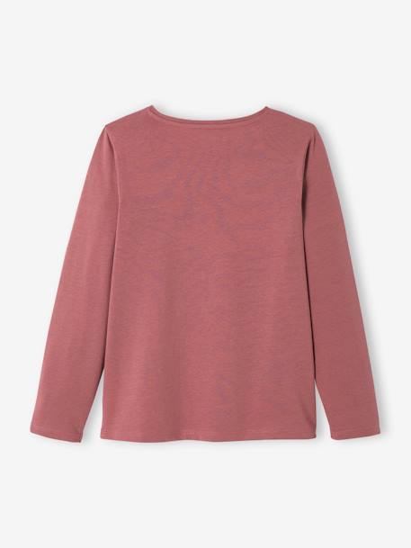 Tee-shirt à message Basics fille corail+écru+marron foncé+rose+vert sauge 13 - vertbaudet enfant 