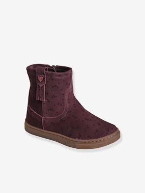 Bottes Fille Cuir VERTBAUDET Boots Fille En Cuir à Noeud Bottes Fourrées